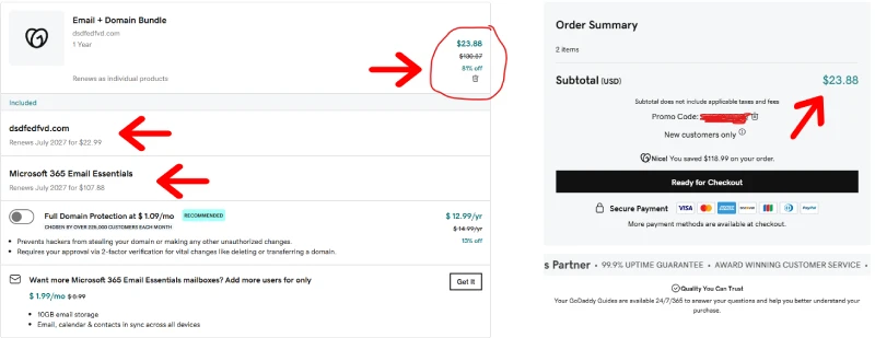GoDaddy Business Email and Free Domain Bundle Offer