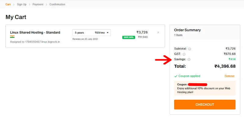bigrock shared hosting coupon