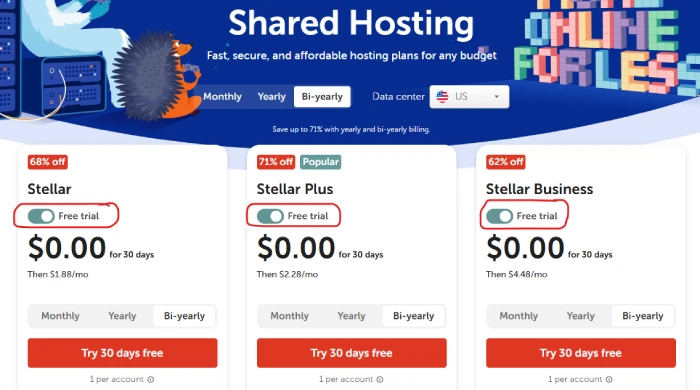 Namecheap Free Web Hosting Trial